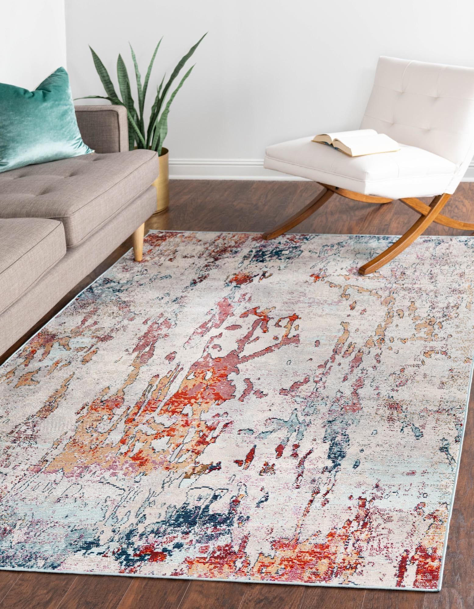 Rugs.com Amulet Collection Rug – 5x8 Blue Medium-Pile Rug Perfect for Bedrooms, Dining Rooms, Living Rooms - Image 3