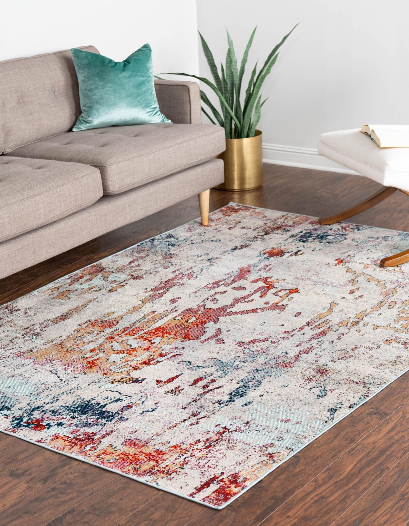 Rugs.com Amulet Collection Rug – 5x8 Blue Medium-Pile Rug Perfect for Bedrooms, Dining Rooms, Living Rooms - Image 4