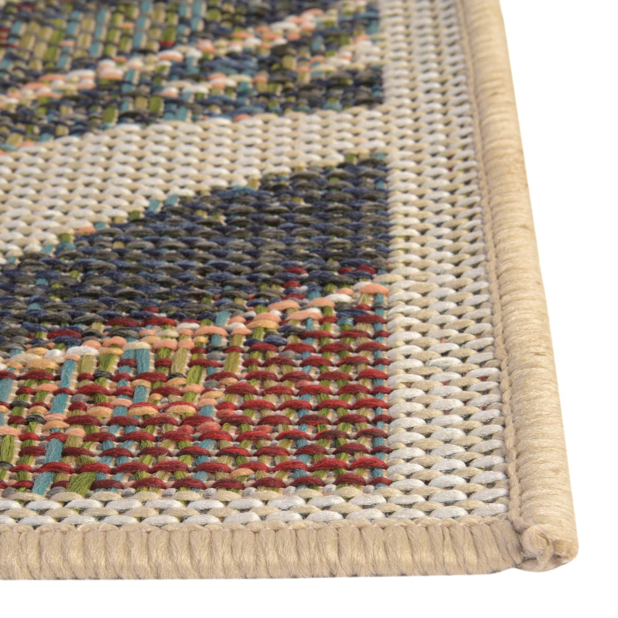 Rugs.com Baja Outdoor Collection Rug – 10 Ft Runner Multi Medium-Pile Rug Perfect for Hallways, Entryways - Image 5