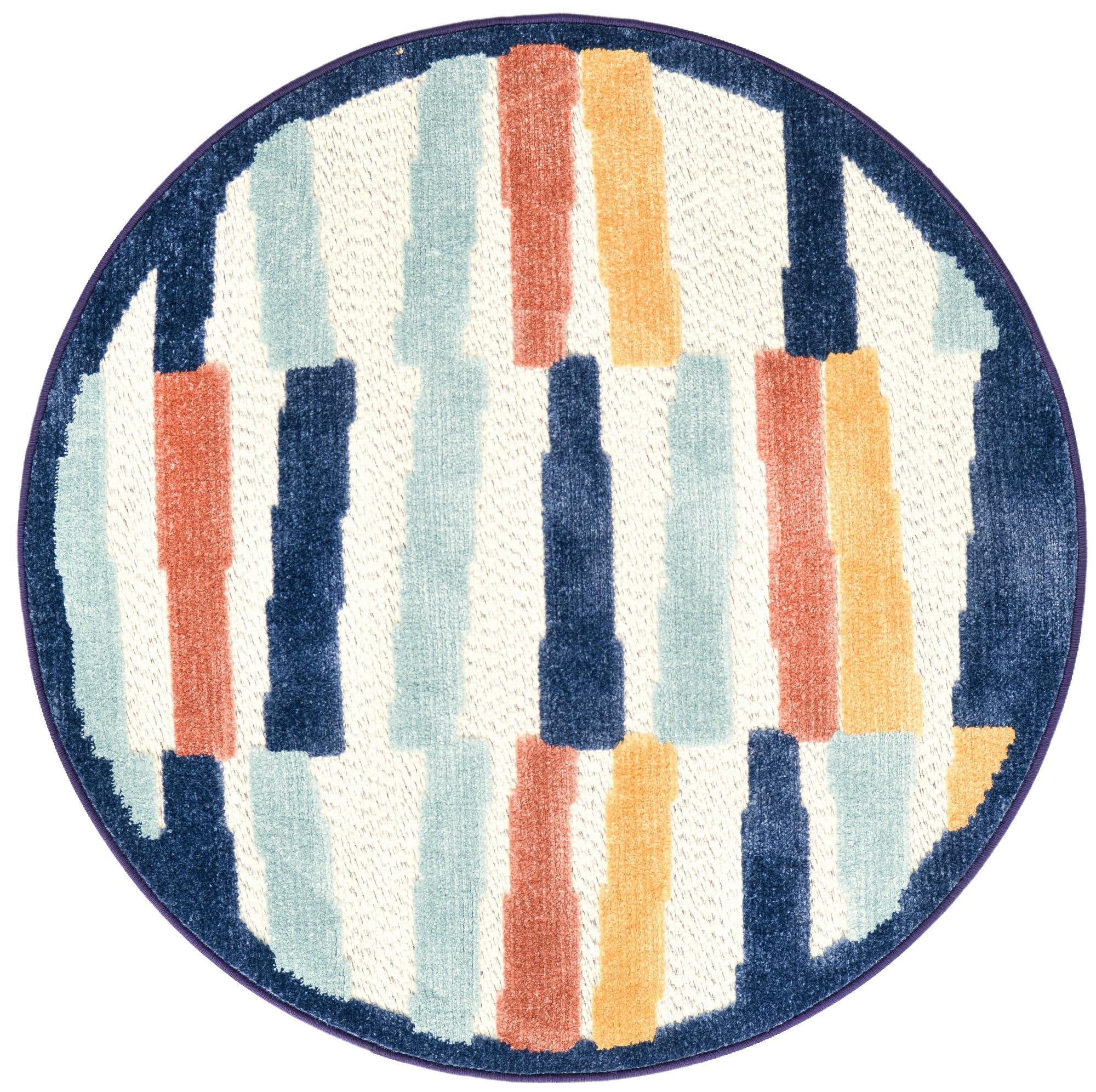 Rugs.com Belize Outdoor Collection Rug – 3 Ft Round Ivory Flatweave-Pile Rug Perfect for Kitchens, Dining Rooms - Image 4