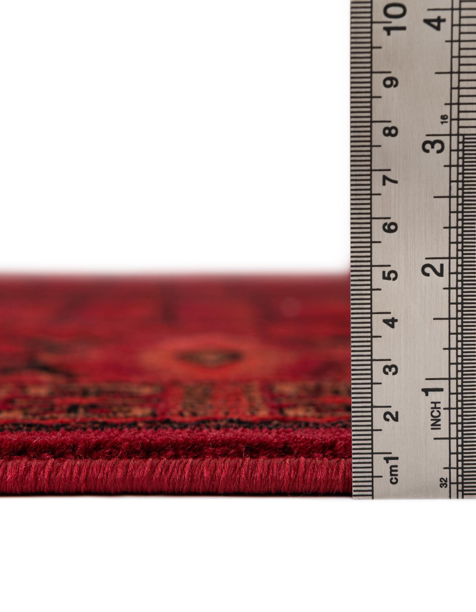 Rugs.com Bokhara Collection Rug – 5 Ft Square Red Medium-Pile Rug Perfect for Living Rooms, Kitchens, Entryways - Image 3
