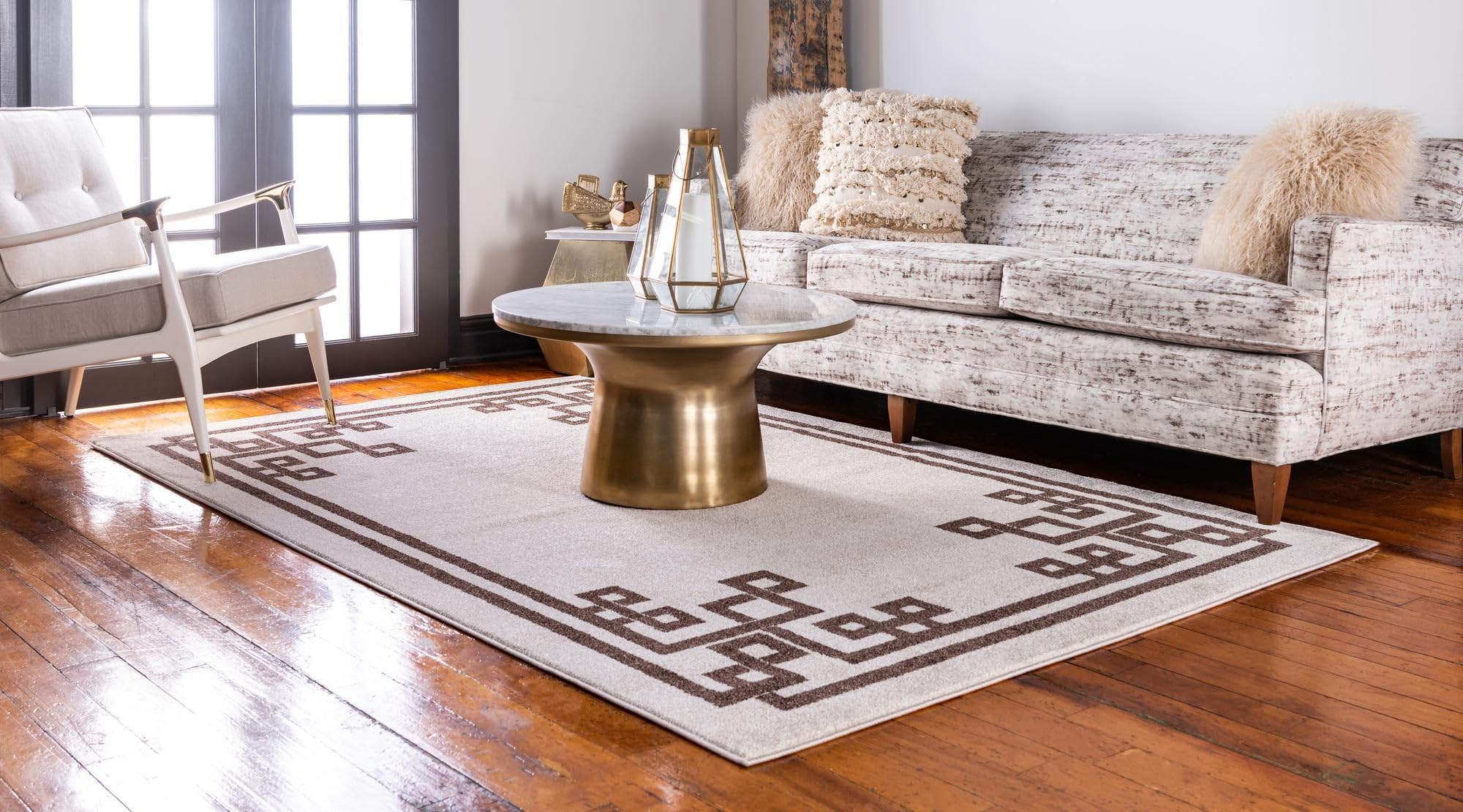 Rugs.com Hera Collection Rug – 3x5 Beige and Brown Medium-Pile Rug Perfect for Entryways, Kitchens, Breakfast Nooks, Accent Pieces - Image 5