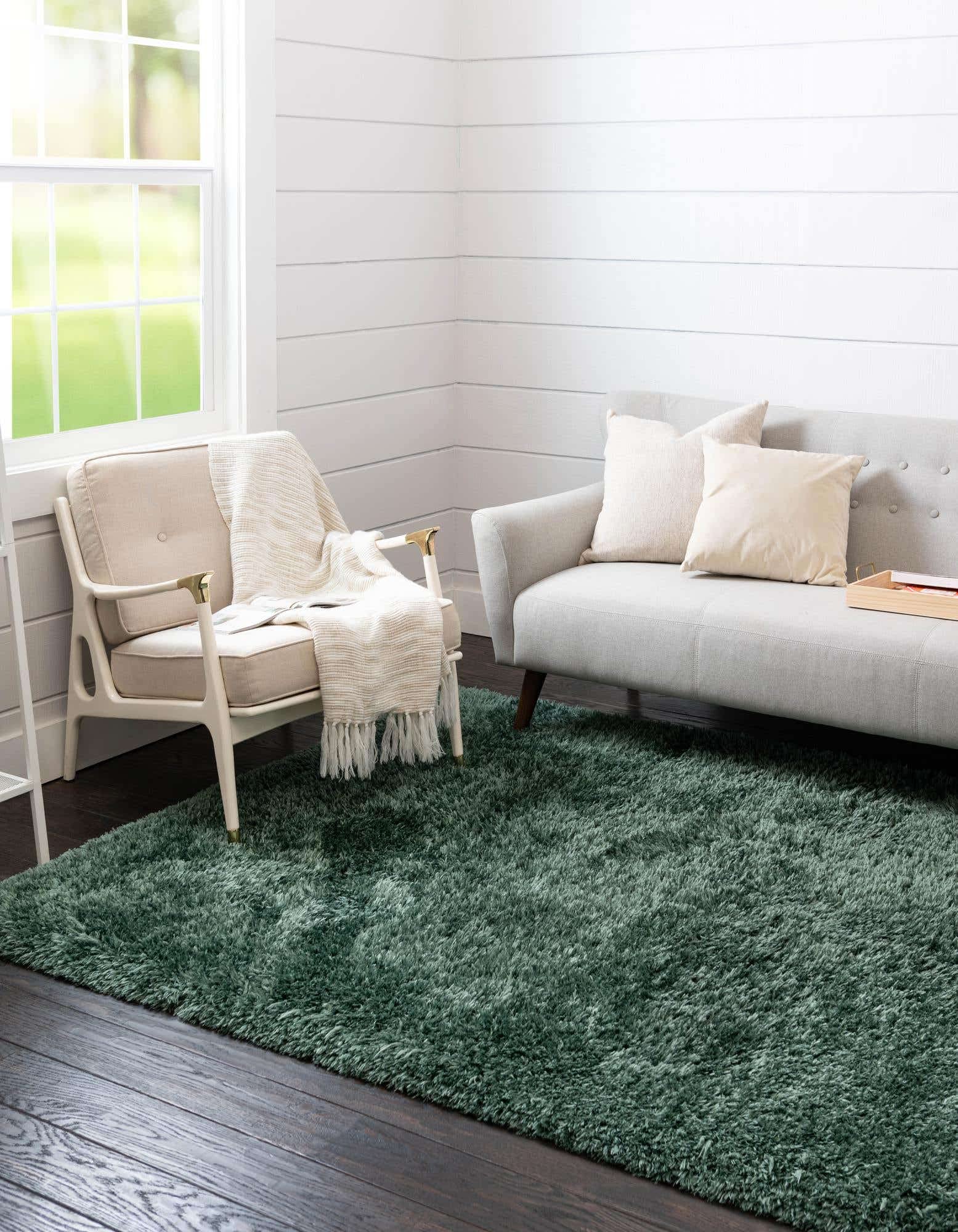 Rugs.com Infinity Collection Solid Shag Area Rug 10' x 13' Forest Green Shag Rug Perfect for Living Rooms, Large Dining Rooms, Open Floorplans - Image 5