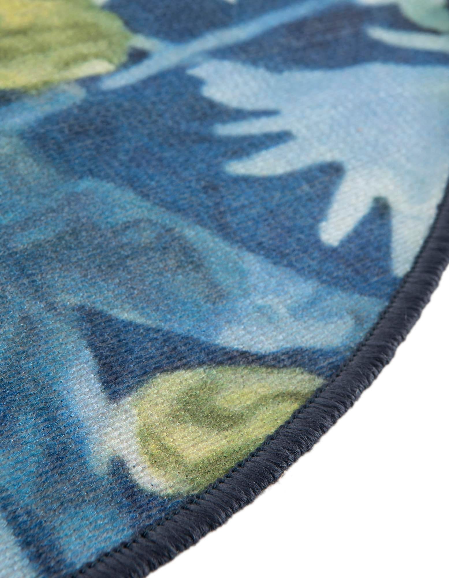 Rugs.com Jill Zarin Caribbean Indoor/Outdoor Collection Rug – 10 Ft Round Navy Blue Flatweave-Pile Rug Perfect for Kitchens, Dining Rooms - Image 5