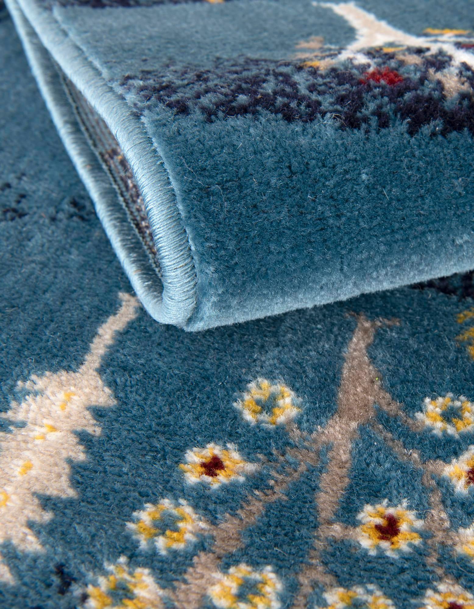 Rugs.com Laguna Collection Rug – 8 Ft Runner Blue Medium-Pile Rug Perfect for Hallways, Entryways - Image 3