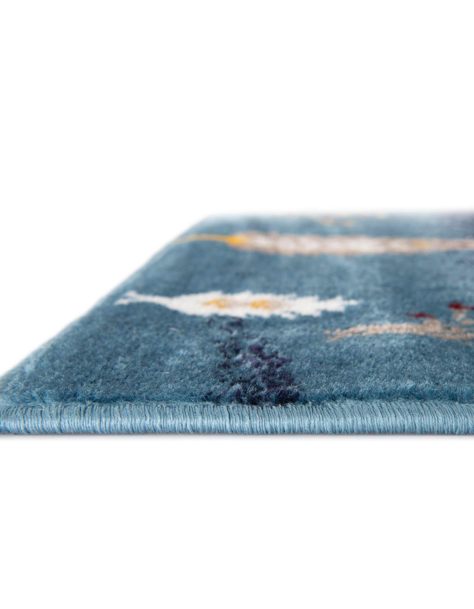 Rugs.com Laguna Collection Rug – 8 Ft Runner Blue Medium-Pile Rug Perfect for Hallways, Entryways - Image 4
