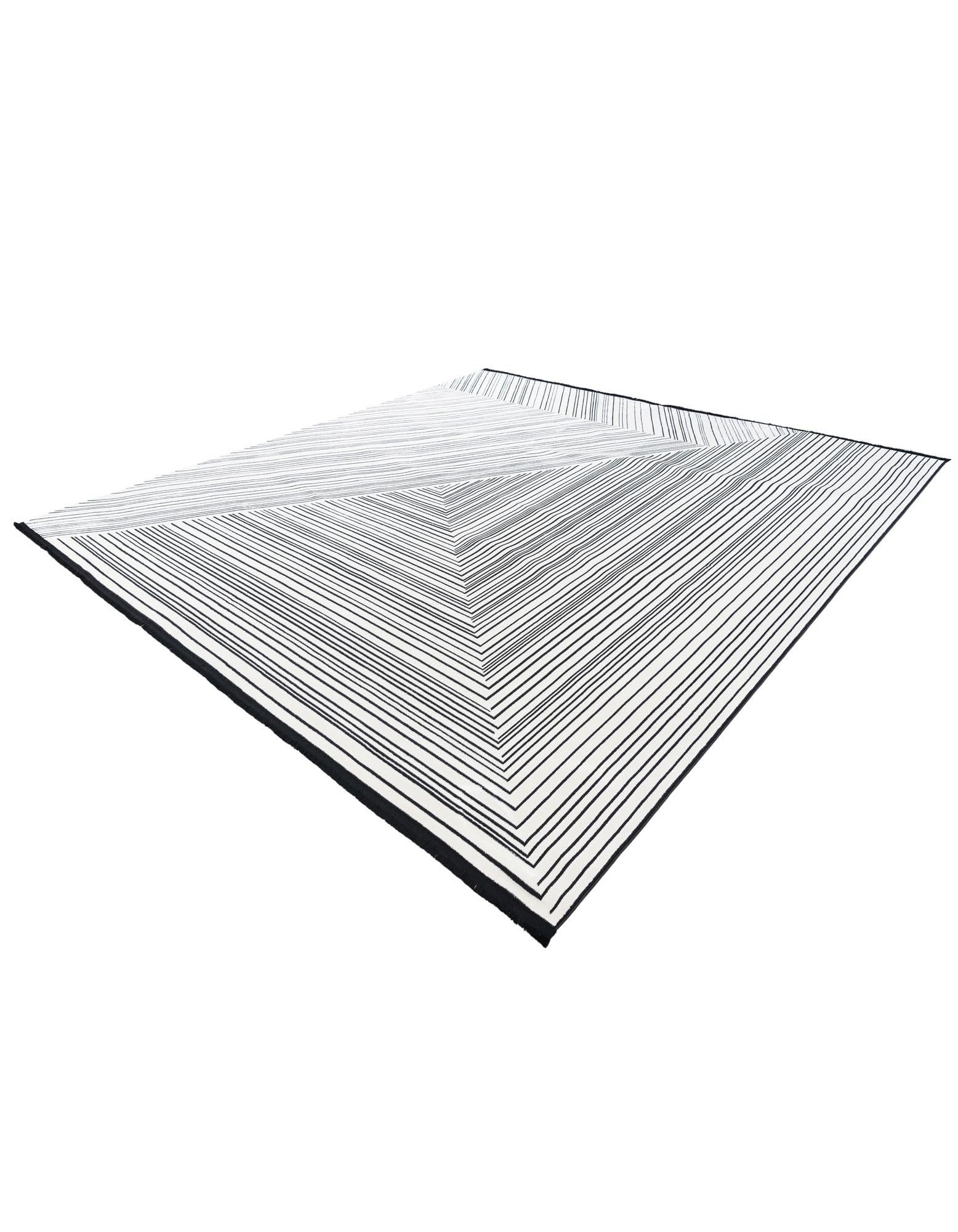 Rugs.com Milano Collection Rug – 10 Ft Square Black and White Medium-Pile Rug Perfect for Living Rooms, Kitchens, Entryways - Image 4
