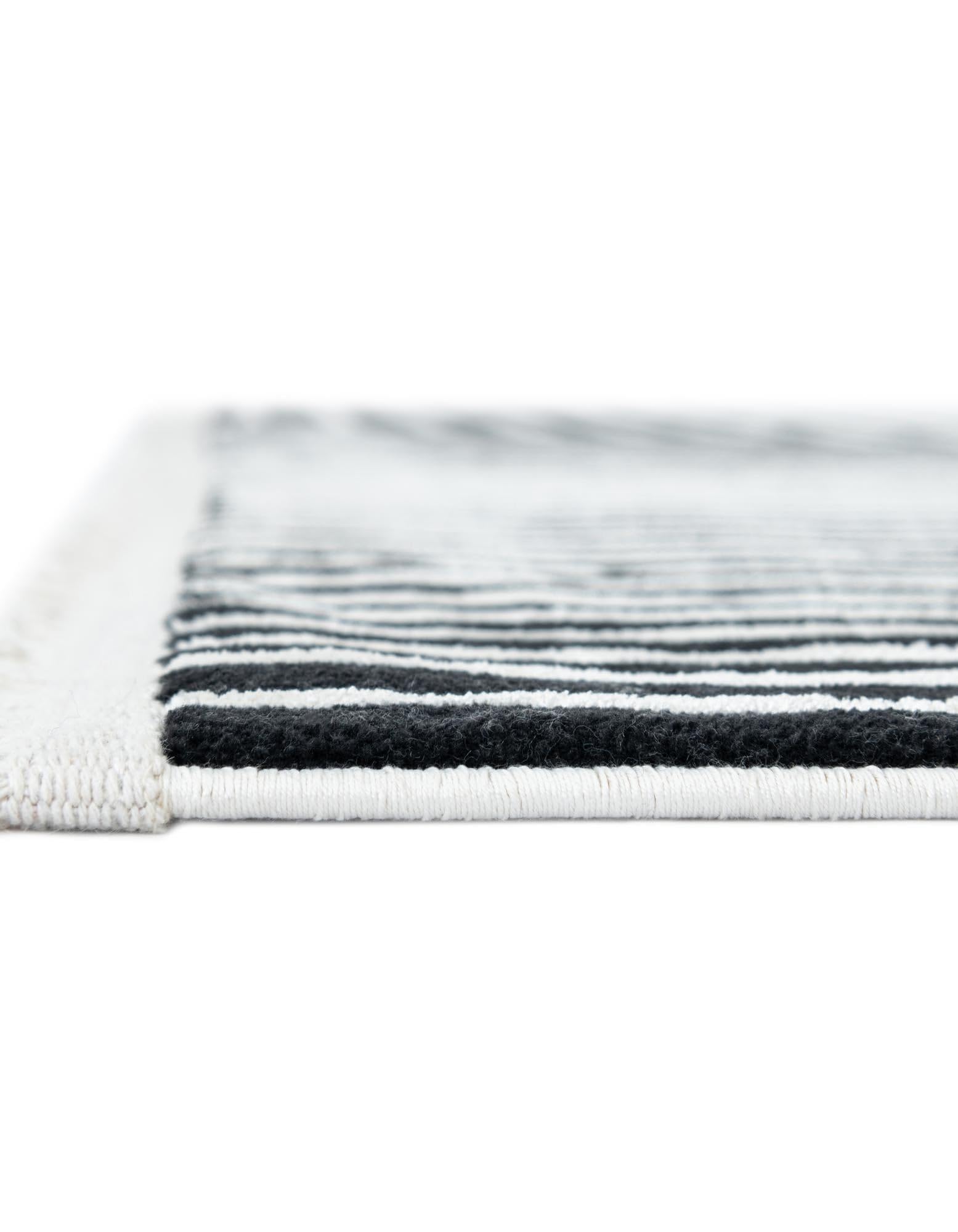 Rugs.com Milano Collection Rug – 10 Ft Square Black and White Medium-Pile Rug Perfect for Living Rooms, Kitchens, Entryways - Image 6