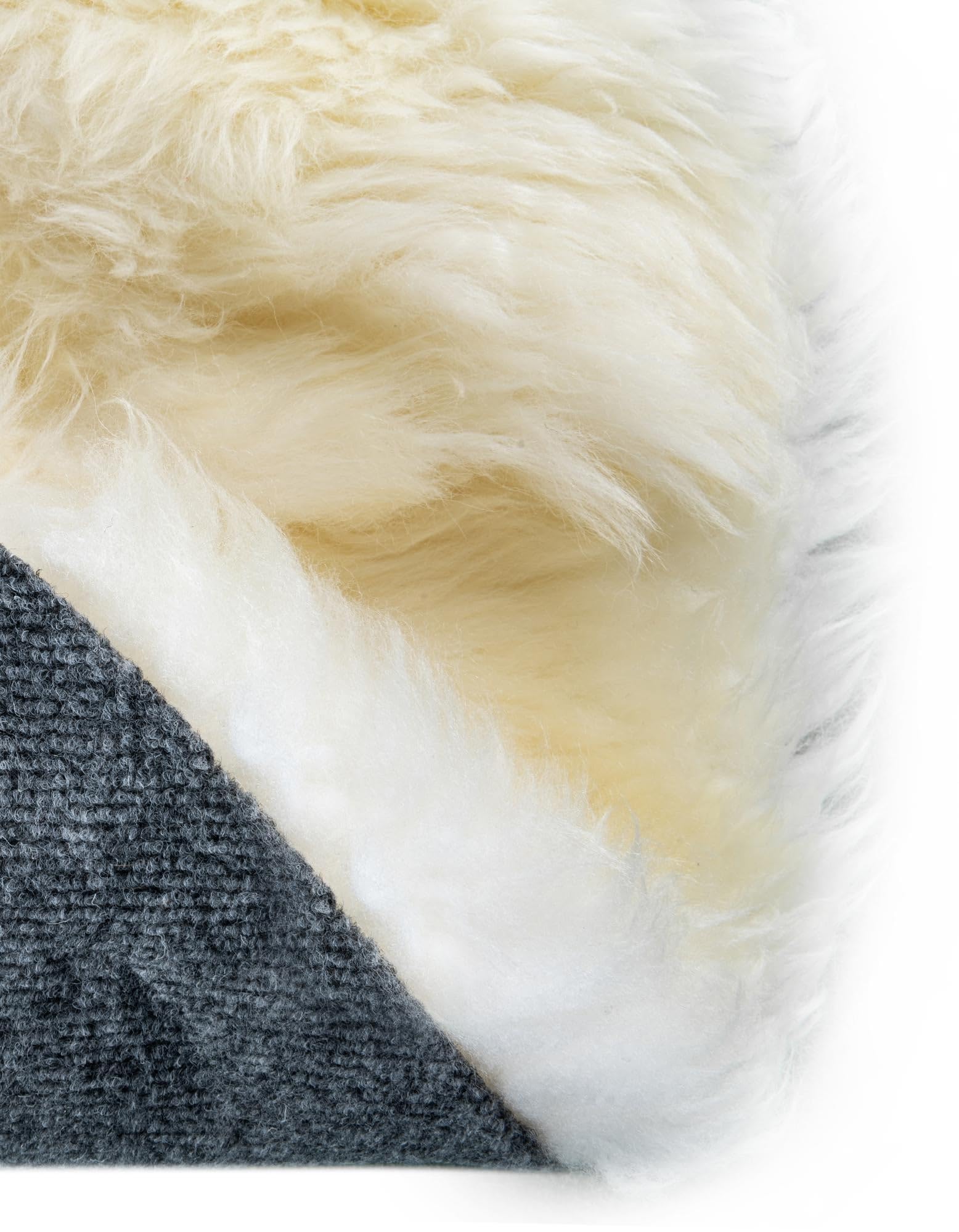Rugs.com Natural Non-Pelt Sheepskin Collection Rug – 2 Ft Round White Shag-Pile Rug Perfect for Kitchens, Dining Rooms - Image 7