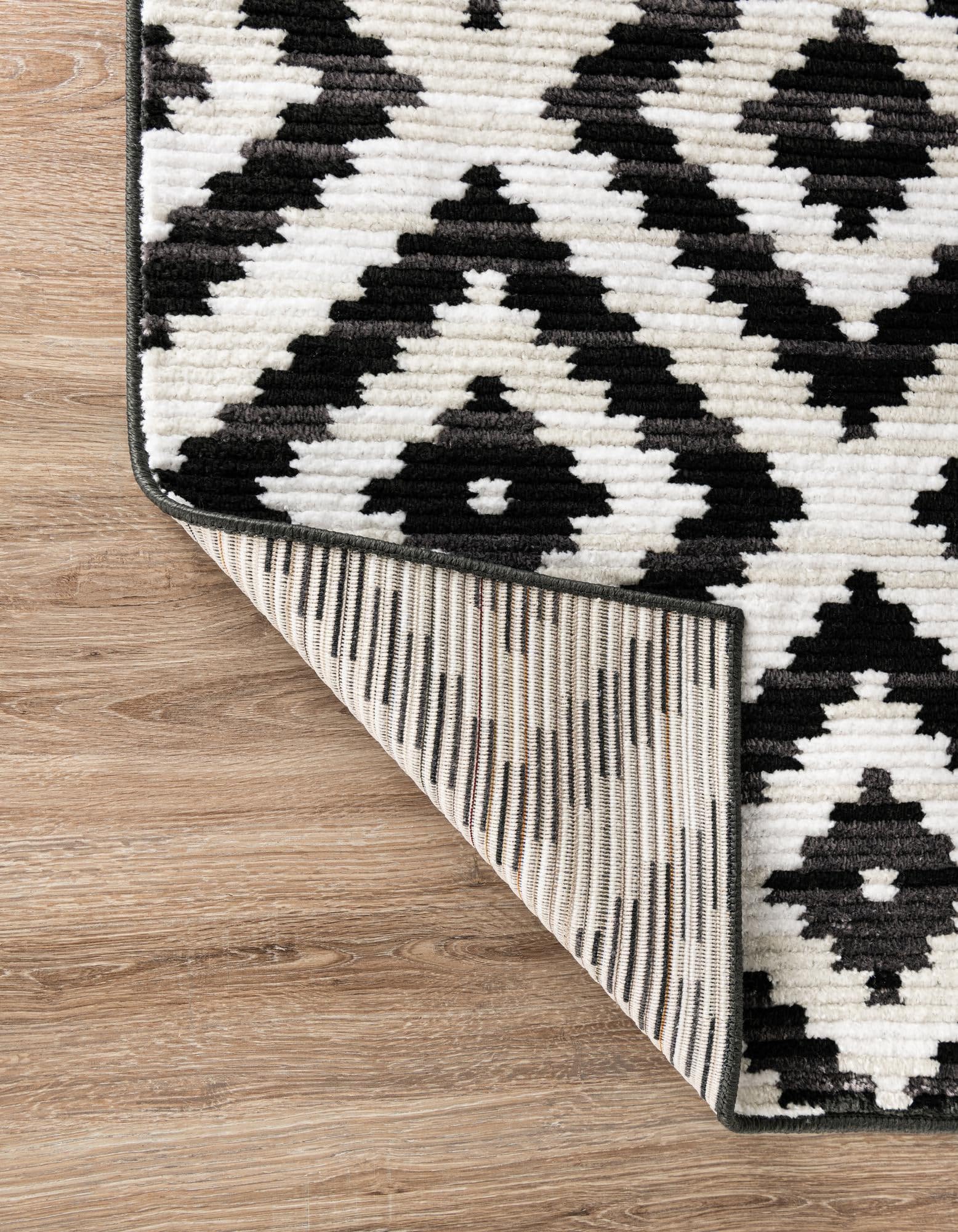 Rugs.com Odyssey Collection Rug – 10 Ft Runner Black and Ivory Medium-Pile Rug Perfect for Hallways, Entryways - Image 7