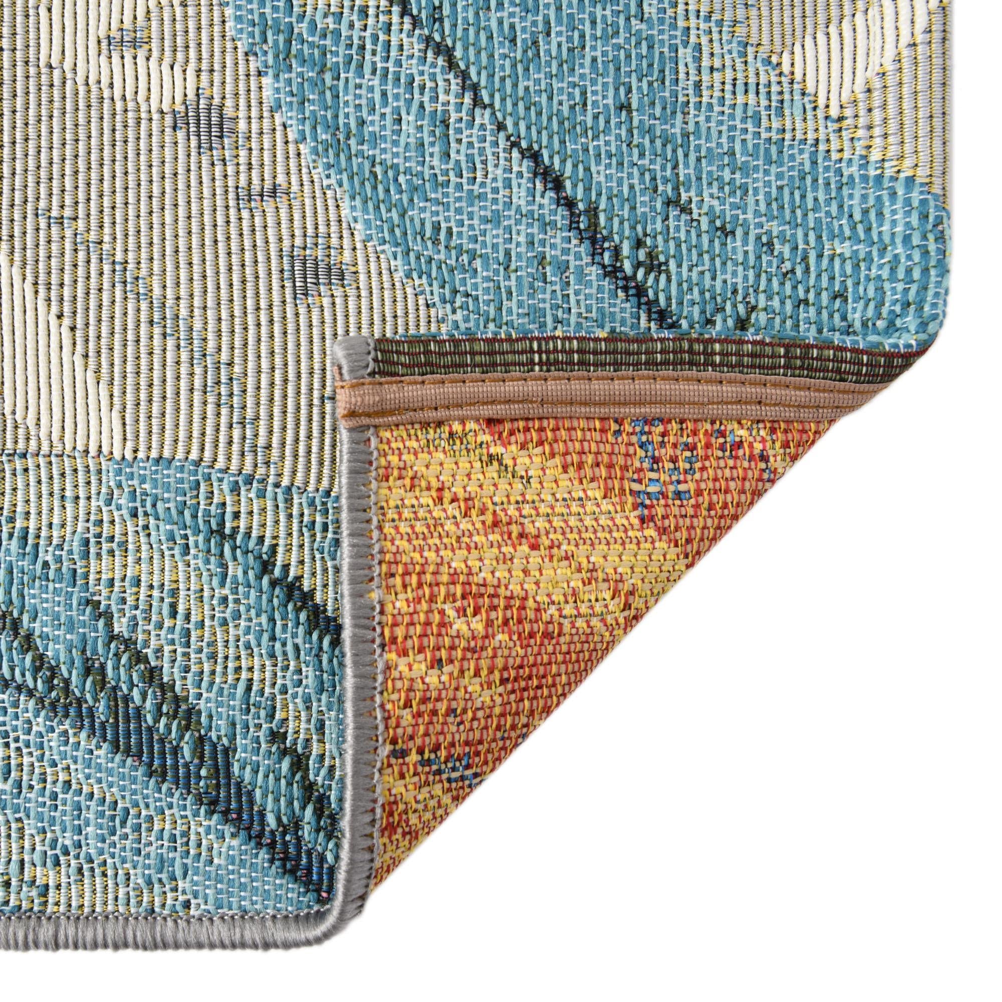 Rugs.com Outdoor Botanical Collection Rug – 10 Ft Runner Multi Flatweave-Pile Rug Perfect for Hallways, Entryways - Image 7