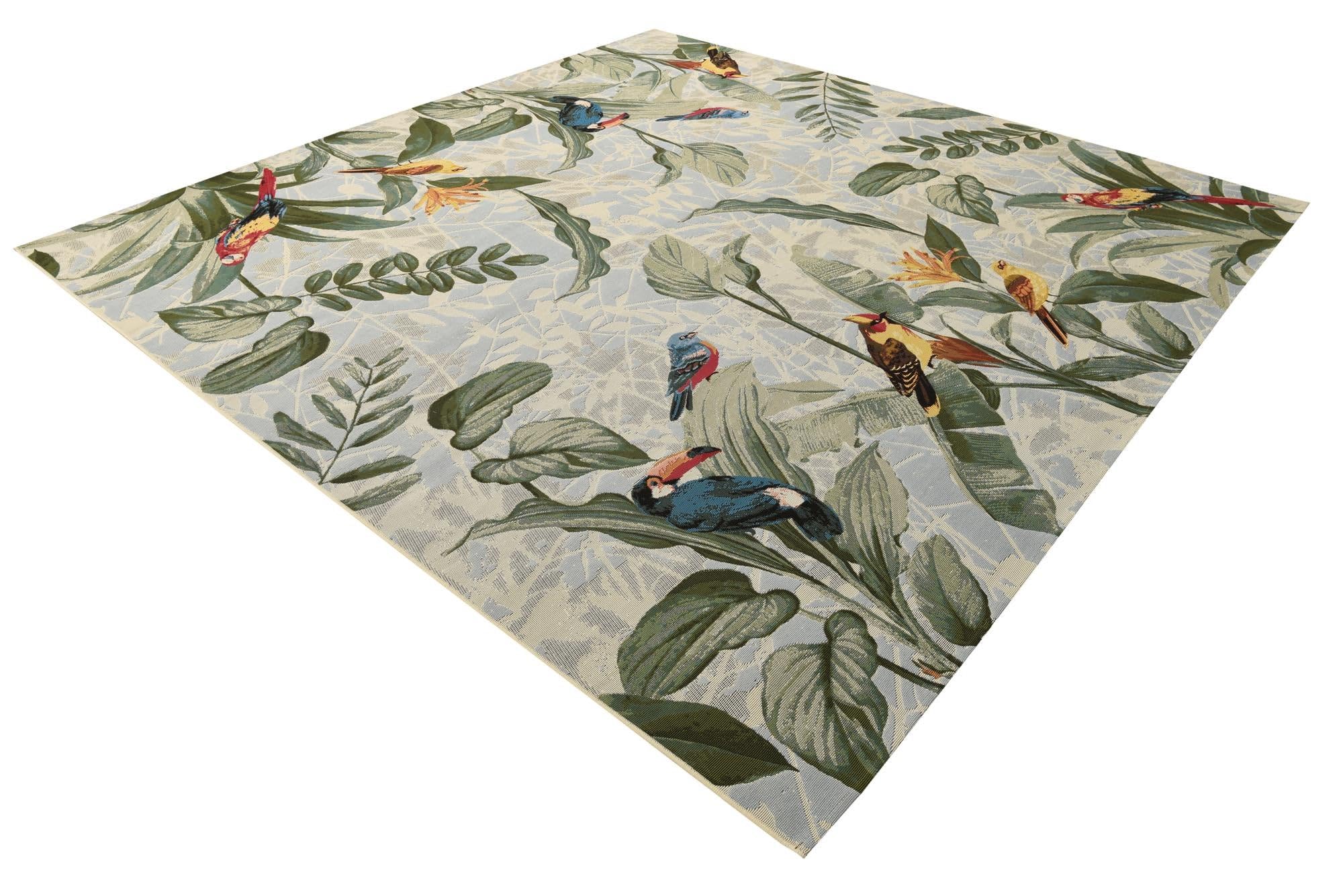Rugs.com Outdoor Botanical Collection Rug – 10 Ft Square Multi Flatweave-Pile Rug Perfect for Living Rooms, Kitchens, Entryways - Image 3