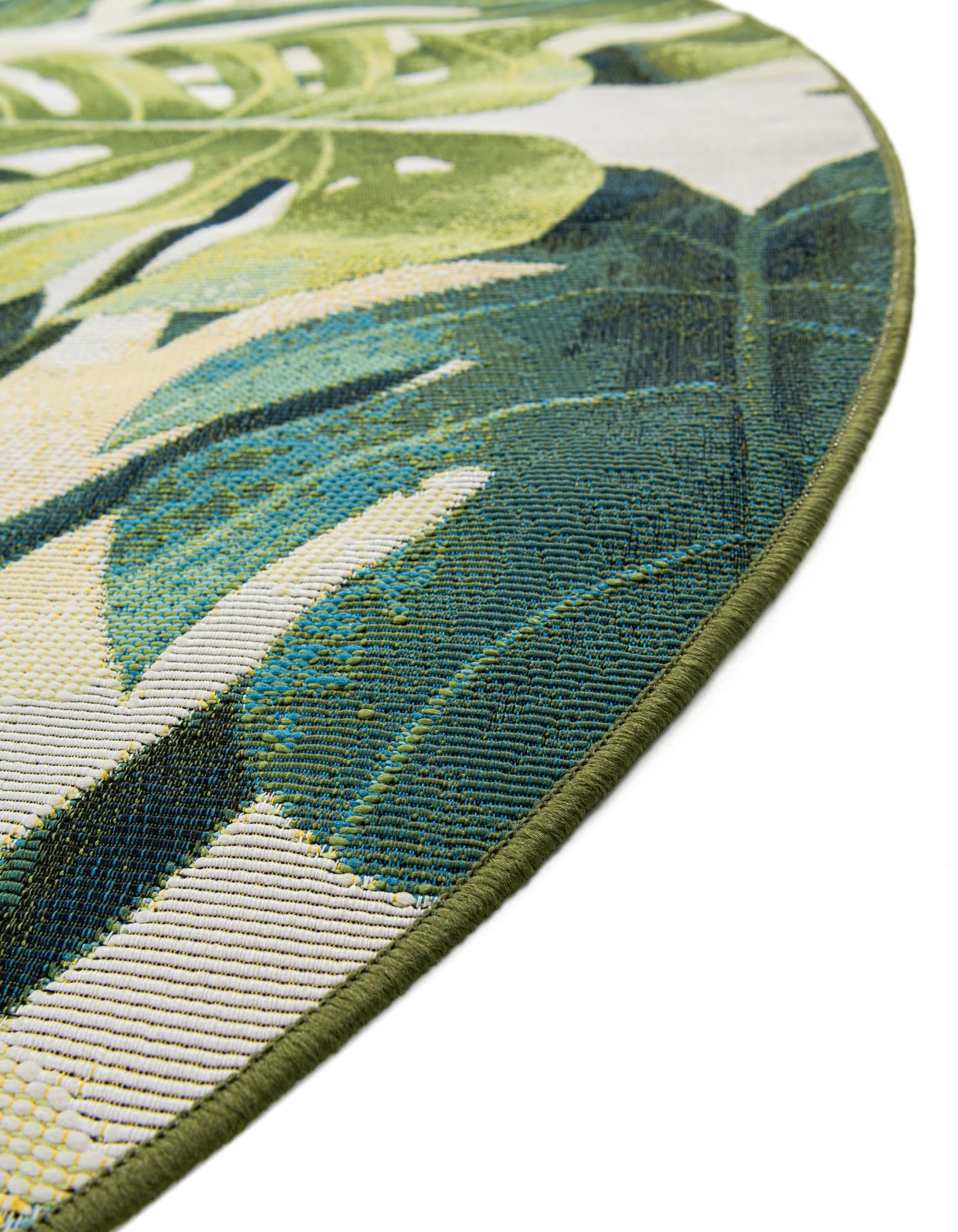 Rugs.com Outdoor Botanical Collection Rug – 2x3 Oval Green Flatweave-Pile Rug Perfect for Living Rooms, Large Dining Rooms, Open Floorplans - Image 9