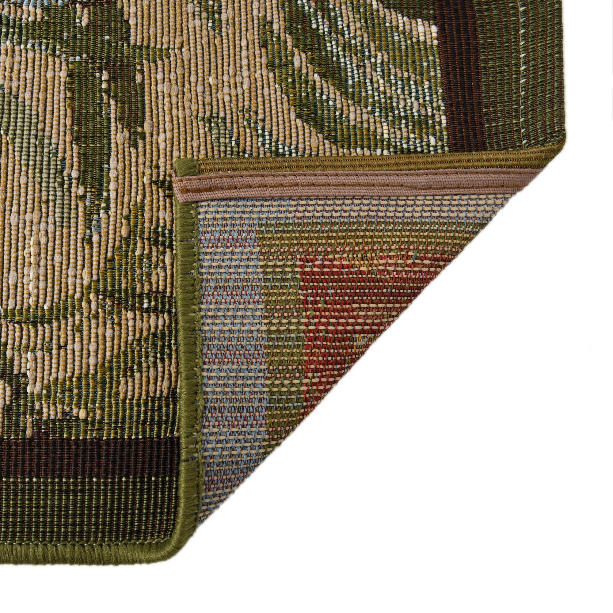 Rugs.com Outdoor Botanical Collection Rug – 5 Ft Runner Green Flatweave-Pile Rug Perfect for Hallways, Entryways - Image 7