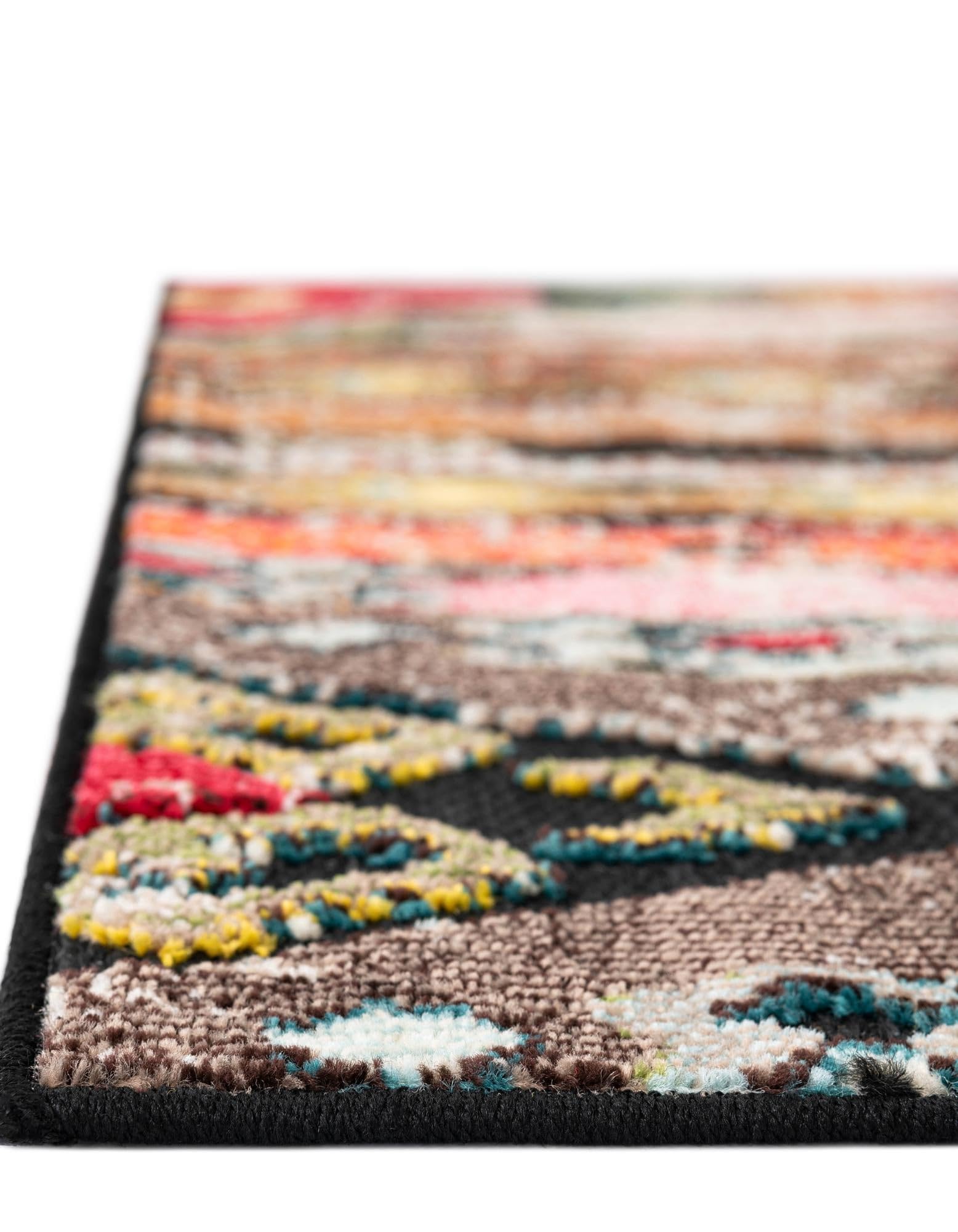 Rugs.com Outdoor Casablanca Collection Rug – 10 Ft Runner Multi Black Low-Pile Rug Perfect for Hallways, Entryways - Image 6