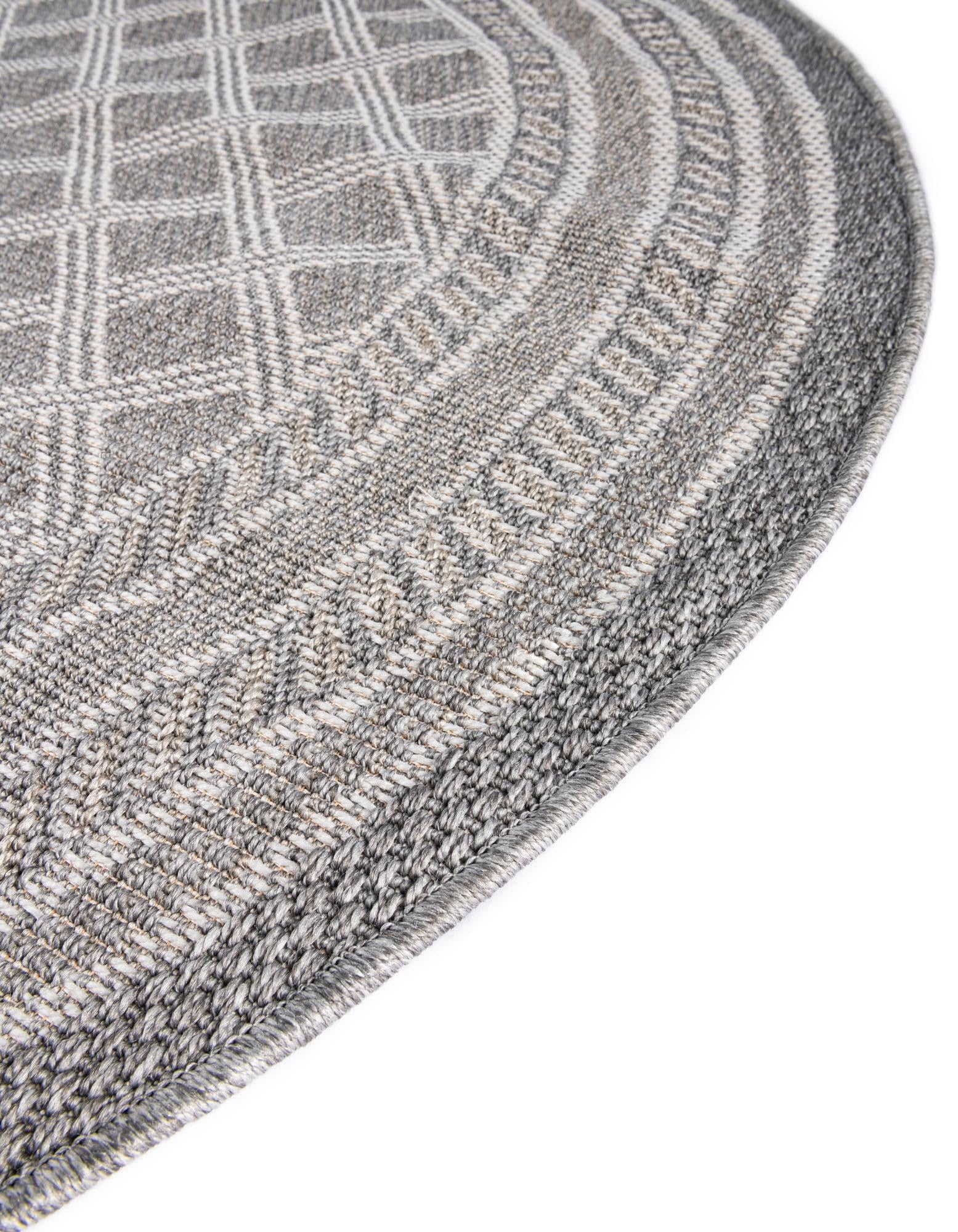 Rugs.com Outdoor Lattice Collection Rug – 10 Ft Round Gray Flatweave-Pile Rug Perfect for Kitchens, Dining Rooms - Image 7