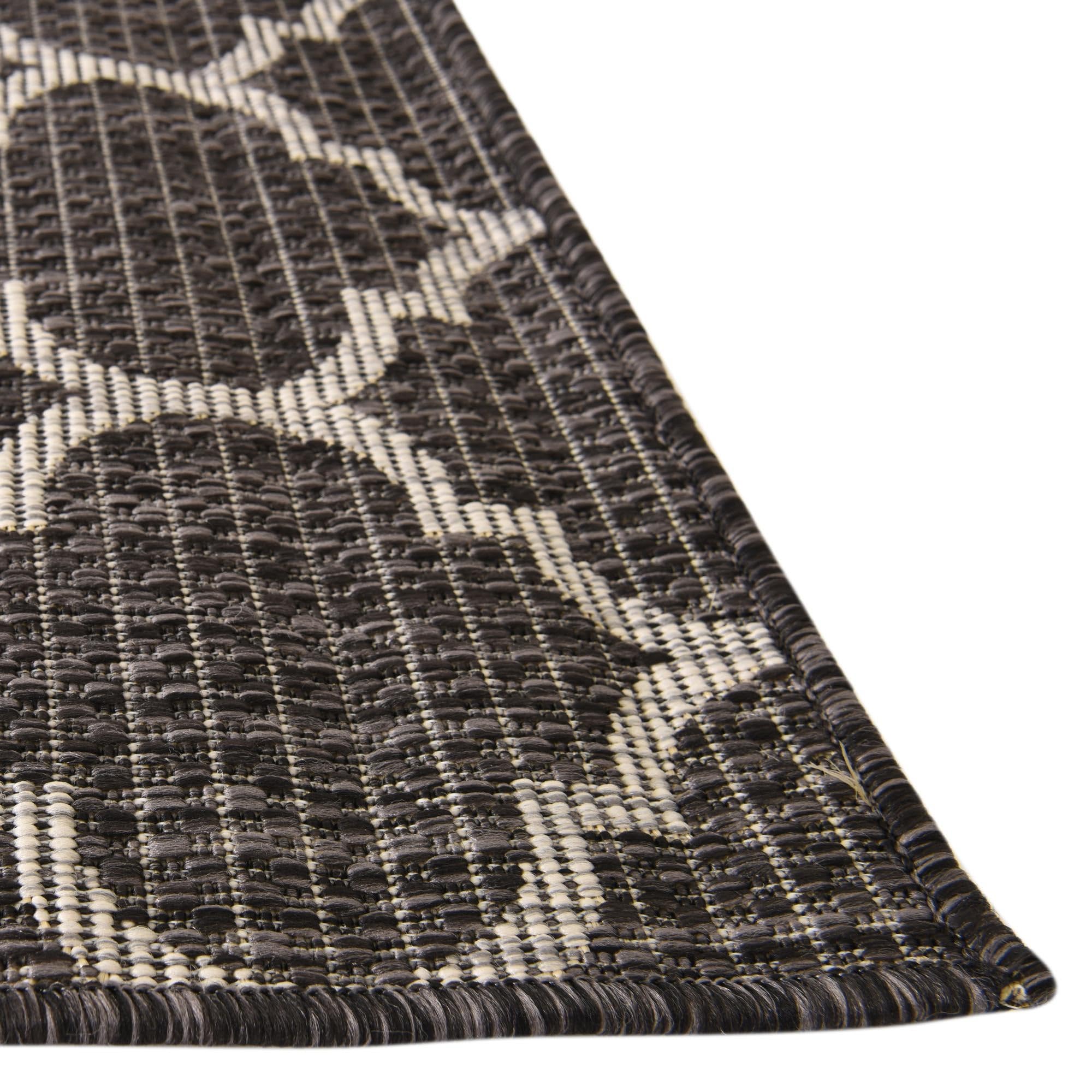 Rugs.com Outdoor Lattice Collection Rug – 4x6 Black Flatweave-Pile Rug Perfect for Entryways, Kitchens, Breakfast Nooks, Accent Pieces - Image 4
