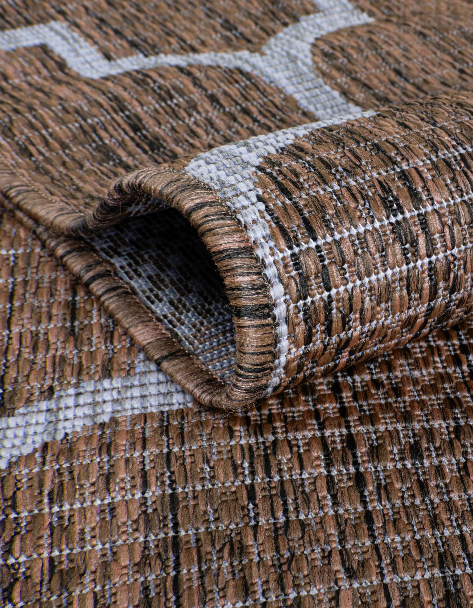 Rugs.com Outdoor Lattice Collection Rug – 5x8 Brown Flatweave-Pile Rug Perfect for Bedrooms, Dining Rooms, Living Rooms - Image 6