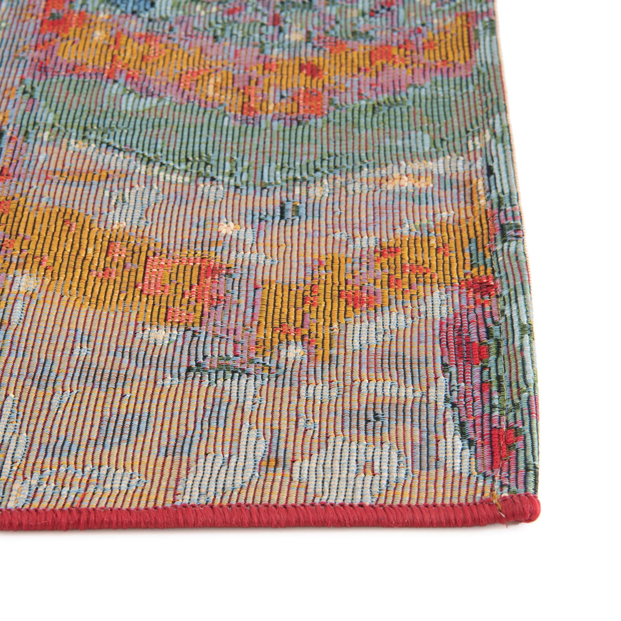 Rugs.com Outdoor Modern Collection Rug – 7 Ft Octagon Multi Flatweave-Pile Rug Perfect for Living Rooms, Kitchens, Entryways - Image 5