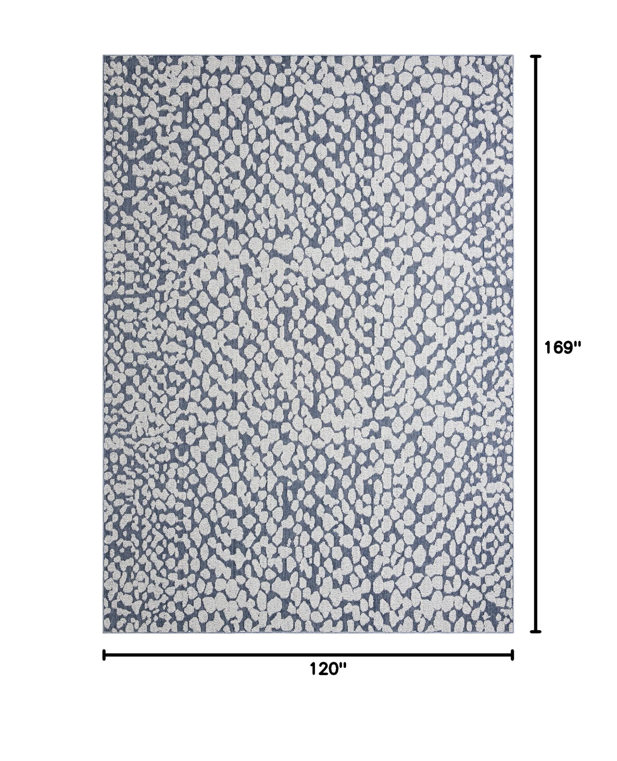 Rugs.com Outdoor Safari Collection Rug – 10x14 Navy Blue Flatweave-Pile Rug Perfect for Living Rooms, Large Dining Rooms, Open Floorplans - Image 3