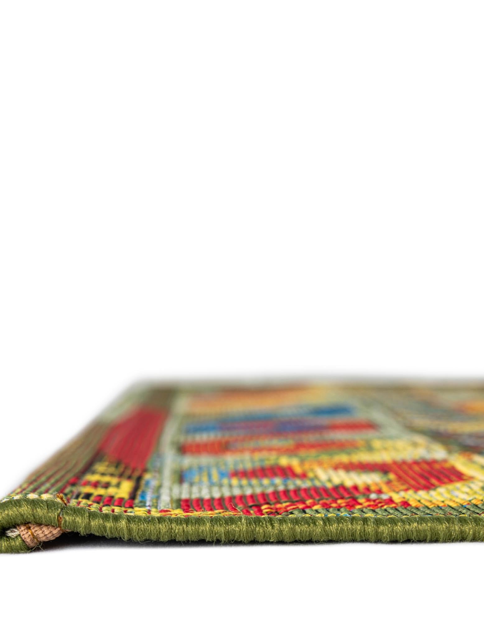 Rugs.com Outdoor Southwestern Collection Rug – 10 Ft Square Multi Flatweave-Pile Rug Perfect for Living Rooms, Kitchens, Entryways - Image 6