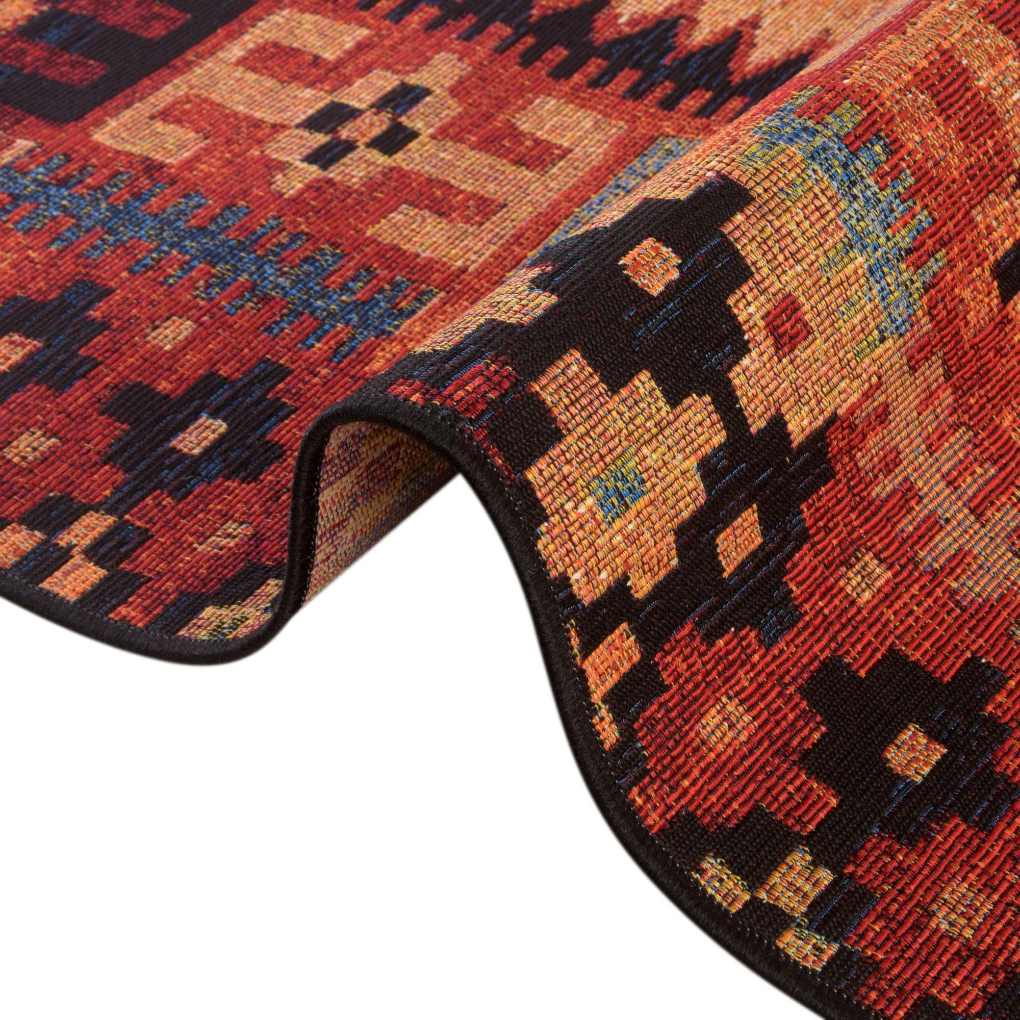 Rugs.com Outdoor Tribal Collection Rug – 10 Ft Runner Multi Flatweave-Pile Rug Perfect for Hallways, Entryways - Image 8