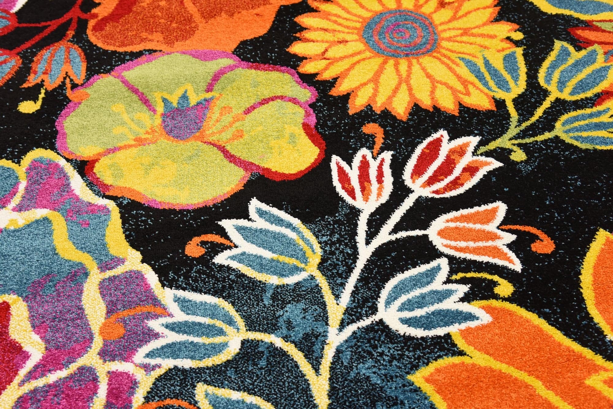 Rugs.com Tuscany Collection Rug – 6 Ft Round Black Medium-Pile Rug Perfect for Kitchens, Dining Rooms - Image 6