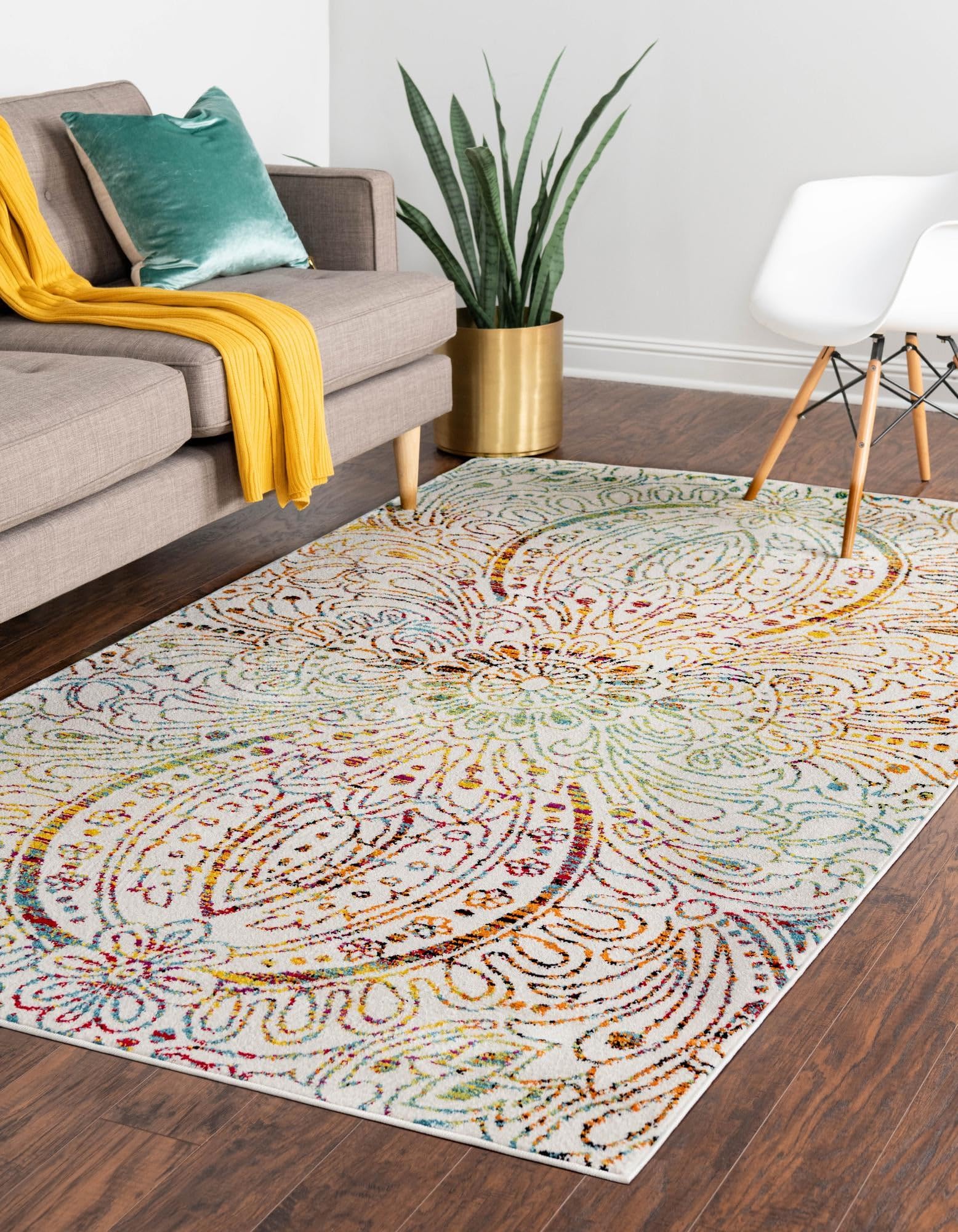 Rugs.com Tuscany Collection Rug – 9x12 Ivory Medium-Pile Rug Perfect for Living Rooms, Large Dining Rooms, Open Floorplans - Image 3