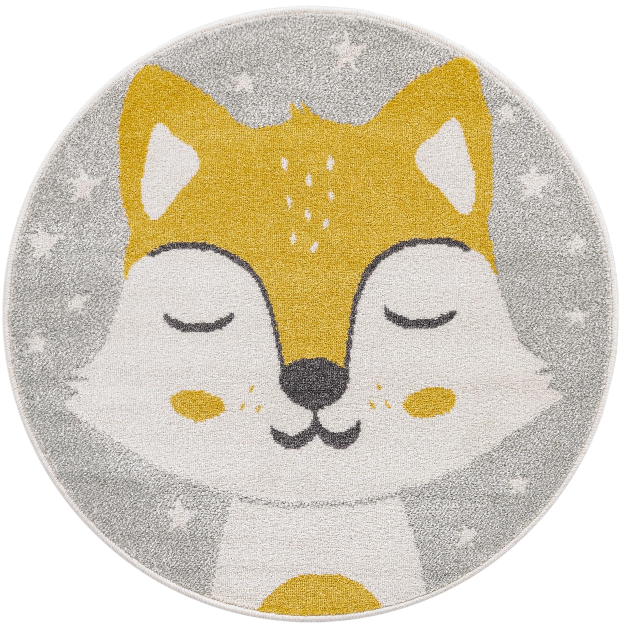 Rugs.com Whimsy Kids Collection Rug – 3 Ft Round Gray Medium-Pile Rug Perfect for Kitchens, Dining Rooms - Image 6