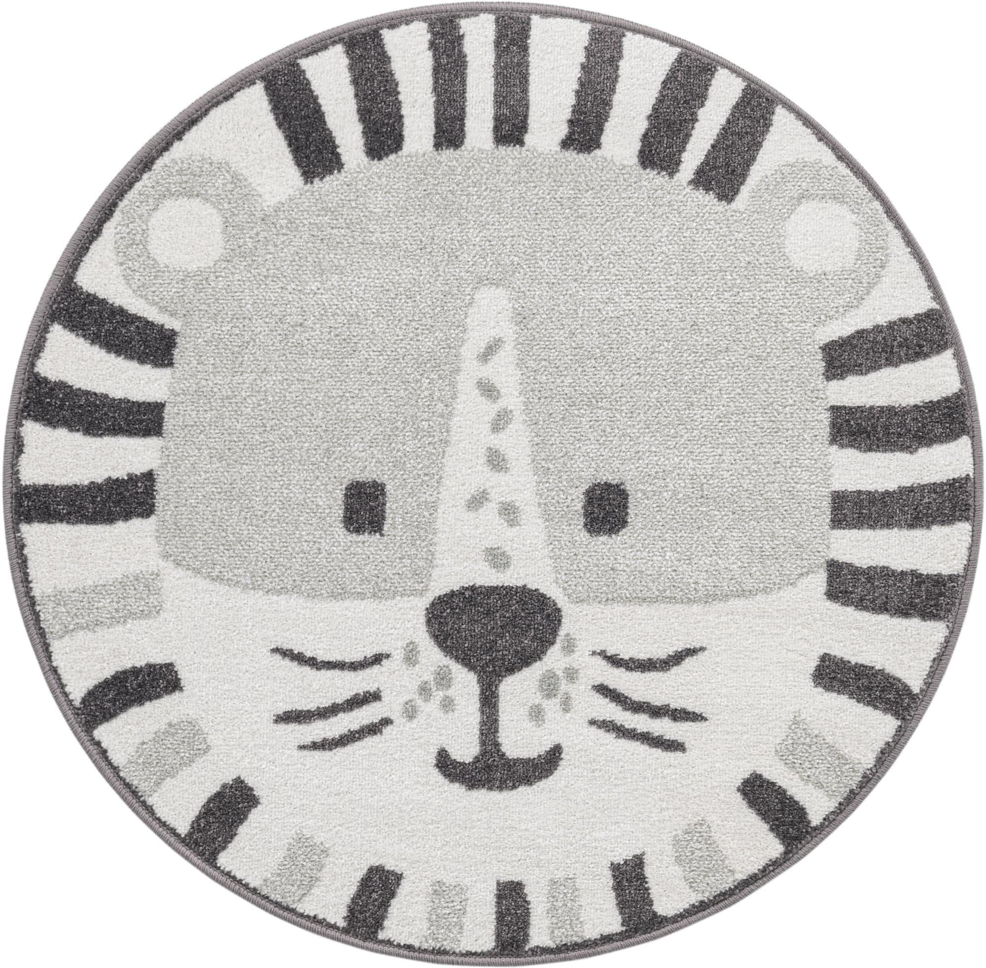 Rugs.com Whimsy Kids Collection Rug – 3 Ft Round Gray Medium-Pile Rug Perfect for Kitchens, Dining Rooms - Image 5