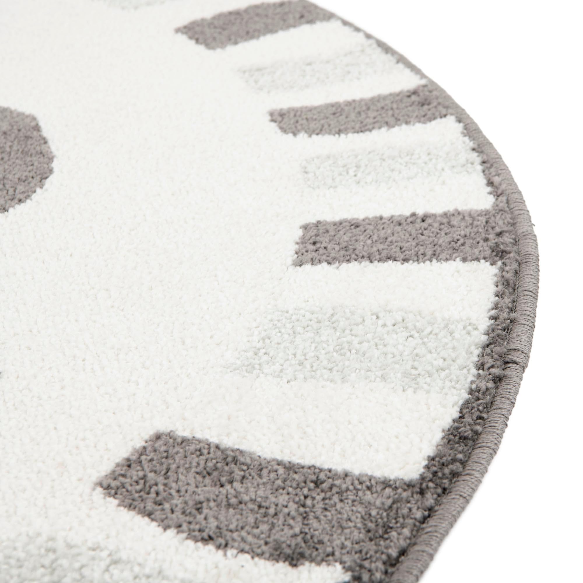 Rugs.com Whimsy Kids Collection Rug – 3 Ft Round Gray Medium-Pile Rug Perfect for Kitchens, Dining Rooms - Image 9