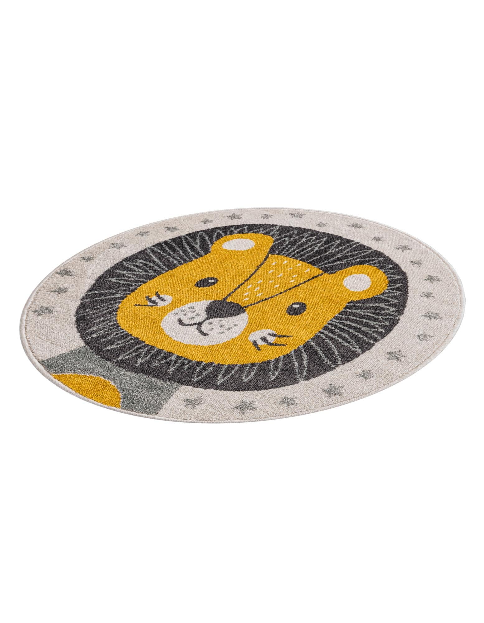 Rugs.com Whimsy Kids Collection Rug – 3 Ft Round Ivory Medium-Pile Rug Perfect for Kitchens, Dining Rooms - Image 3